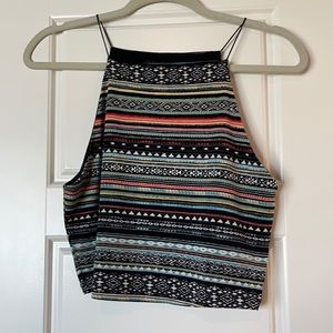 Cute Aztec fitted crop top